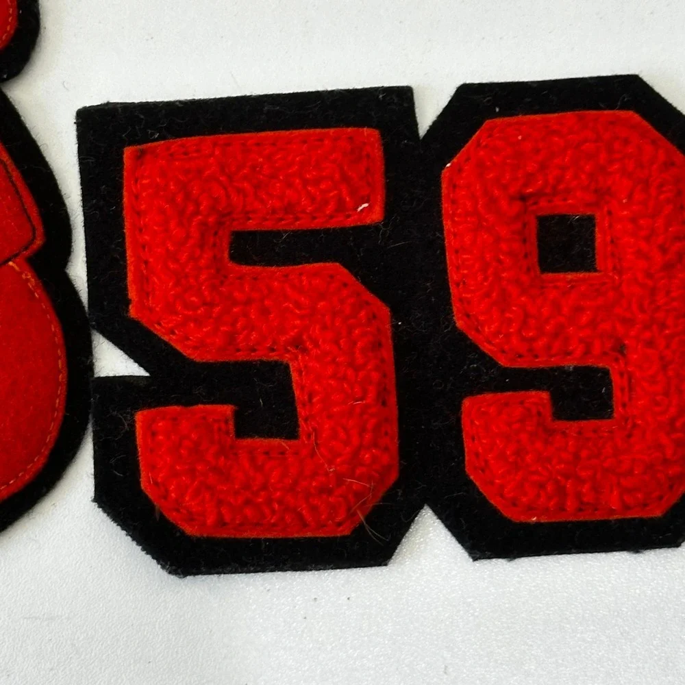 Vintage 50s DeKalb High Varsity Letterman Patches Orange Chenille Lot D 59